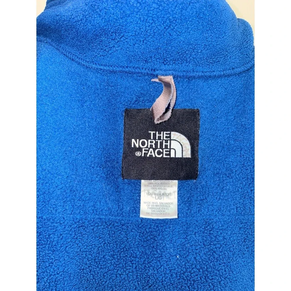 The North Face TNF Youth Blue & Grey Polyester Full‎ Zip Jacket Size Large